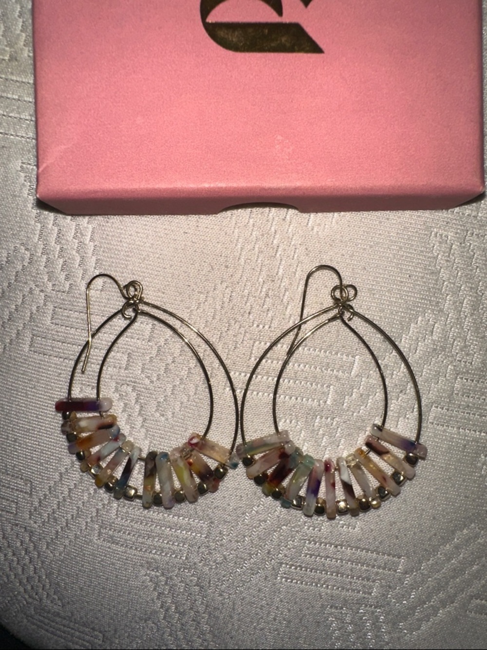 Gold-Tone Multicolor Bead drop Earrings